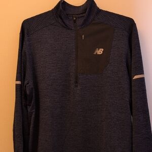 New Balance NB Heat Blue and Gray Quarter-Zip Pullover